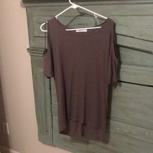Brown size small top with open shoulders